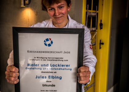 Gesellenprüfung bestanden! - Malerbetrieb Erwin Janßen in Schortens