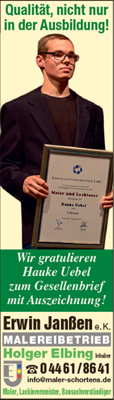 Gesellenprüfung bestanden! – Malerbetrieb Erwin Janßen in Schortens Gesellenprüfung bestanden! - Malerbetrieb Erwin Janßen in Schortens