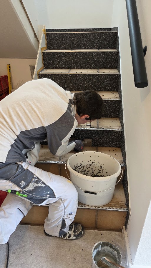 Steinteppich auf einer Treppe